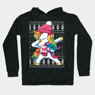 Dabbing Unicorn Ugly Christmas Sweater Xmas Dab Dance Hoodie